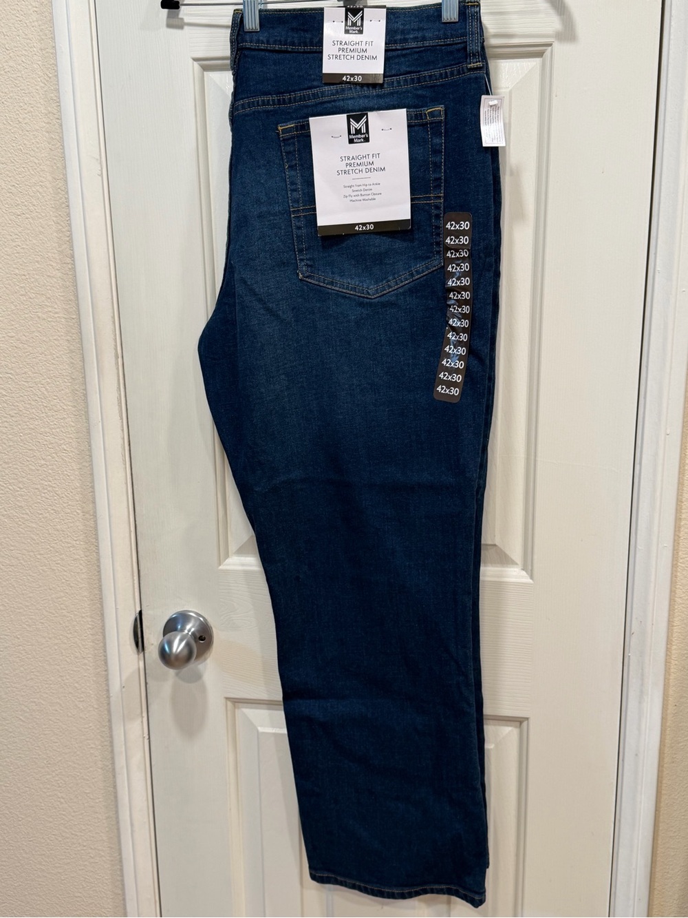 Member's Mark Straight Fit Premium Stretch Denim Jeans 42x30